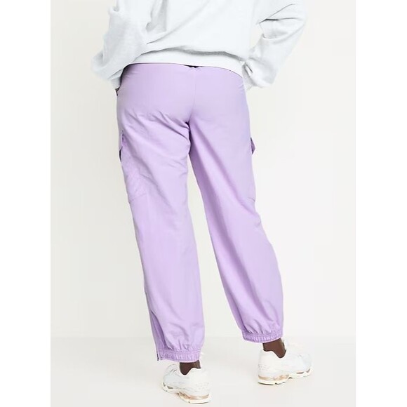 Old Navy Ankle-Zip Cargo Joggers Womens L Lavender Quick Dry Nylon NEW - Picture 2 of 9